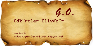 Gürtler Olivér névjegykártya